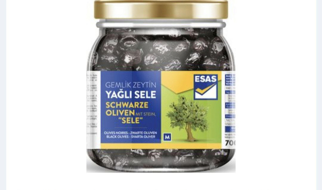 ESAS Gemlik Sele Zeytin Schwarze Olıven Sele 700g